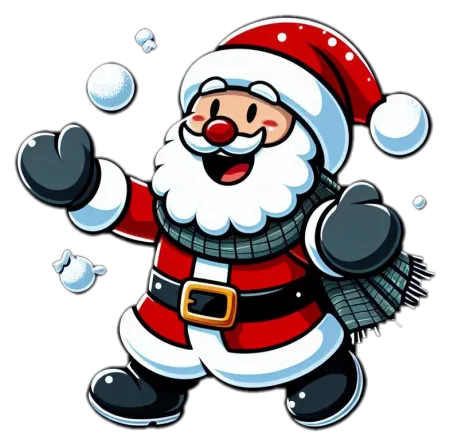 santa claus png with snowy background