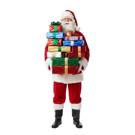 Santa Claus Presenting Gifts Png - Free Santa Claus With Gifts Png Download