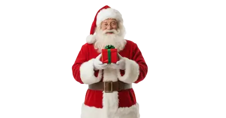 Santa Claus With Festive Gift Bag Png - Free Santa Claus With Gifts Png Download