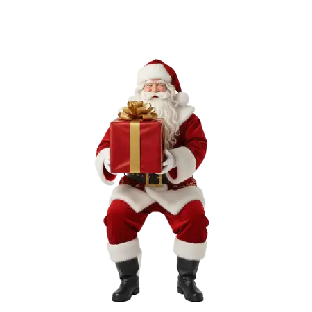 Santa Claus With Holiday Gifts Png - Free Santa Claus With Gifts Png Download