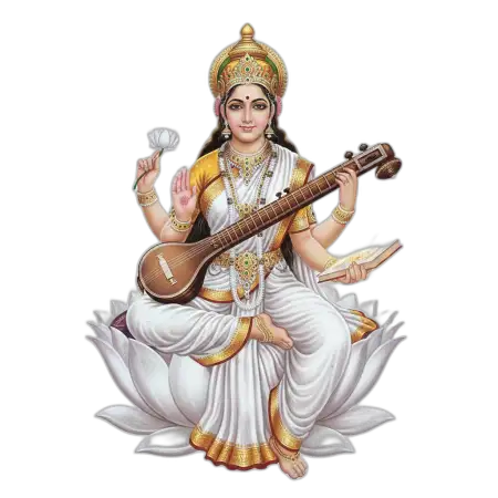 Free Saraswati Mata Png Digital Art PNG Image Download
