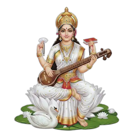Free Saraswati Mata Png For Invitation Card PNG Image Download