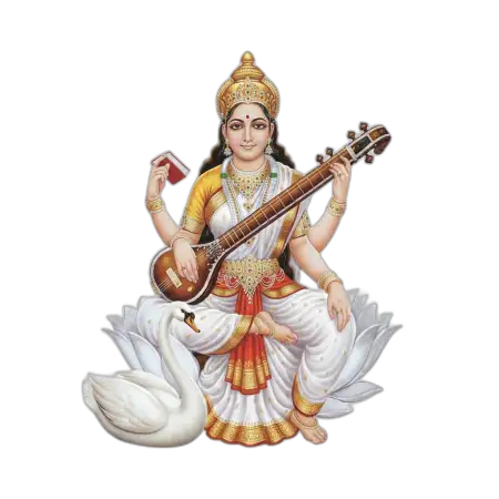 Free Saraswati Png For Basant Panchami Poster PNG Image Download