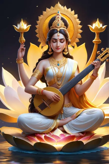 saraswati puja celebration hd images