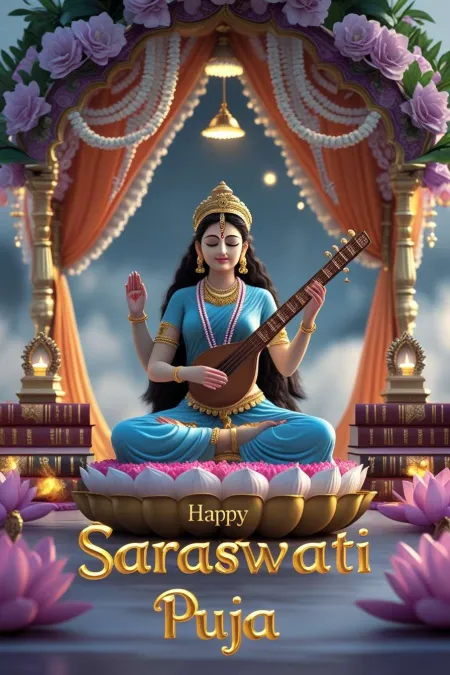 saraswati puja high-definition goddess images