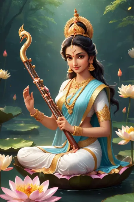 saraswati puja high-resolution pictures