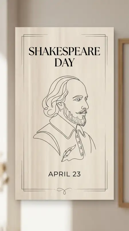 Shakespeare Day Invitation Card Template 2 - Free William Shakespeare Day 2026 Download