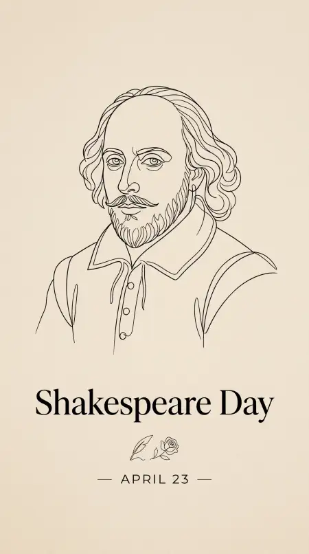 Shakespeare Day Minimal Text Poster - Free William Shakespeare Day 2026 Download