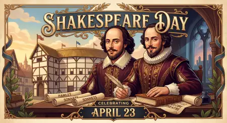 Shakespeare Historical Theme Poster - Free William Shakespeare Day 2026 Download