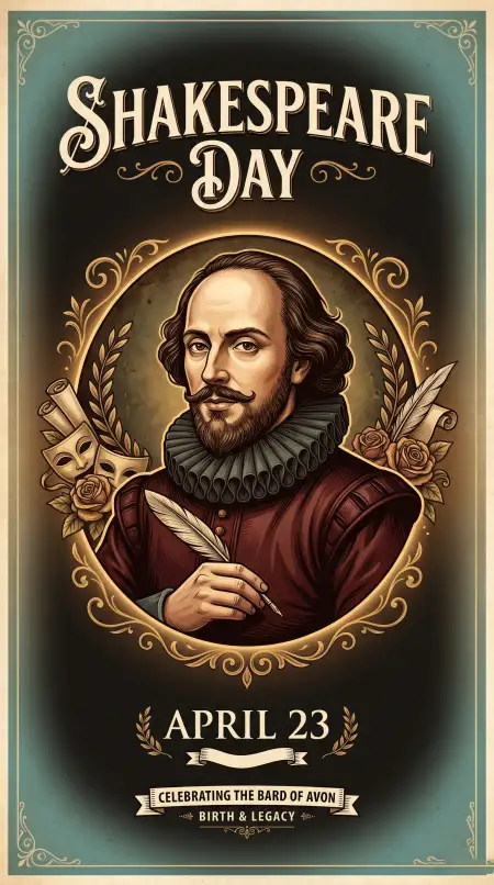 Shakespeare Vintage Portrait Transparent Png - Free William Shakespeare Day 2026 Download