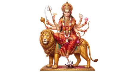 sherawali mata riding lion png transparent - Maa Durga Png