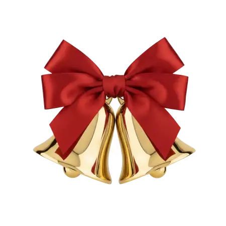 Free Shiny Gold Christmas Bells Png Clipart PNG Image Download