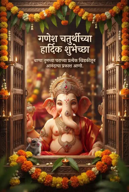 short ganesh chaturthi wishes in marathi - Ganesh Chaturthi Wishes In Marathi
