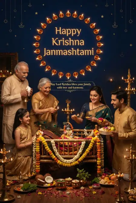 Short Happy Krishna Janmashtami Greetings - Free Happy Krishna Janmashtami Greetings Download