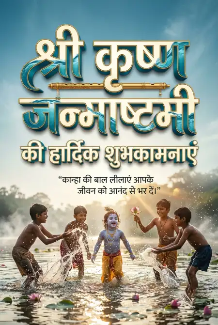 Shri Krishna Janmashtami 2026 Reels Cover Images With Hindi Text - Free Shri Krishna Janmashtami Ki Hardik Shubhkamnaye In Hindi Download