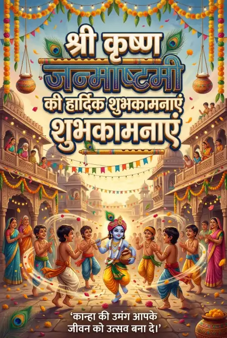 Shri Krishna Janmashtami Ki Hardik Shubhkamnaye 2026 Hd Images - Free Shri Krishna Janmashtami Ki Hardik Shubhkamnaye In Hindi Download