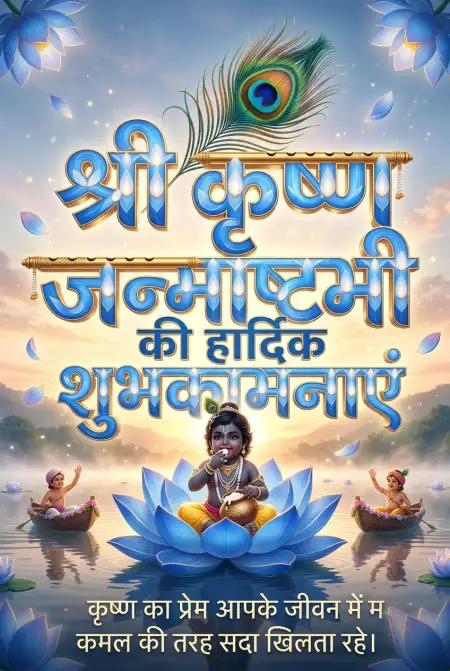 Shri Krishna Janmashtami Ki Hardik Shubhkamnaye Hindi Message - Free Shri Krishna Janmashtami Ki Hardik Shubhkamnaye In Hindi Download