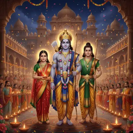 Shri Ram Mandir Celebration Background Hd - Free Background Download
