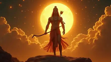 Shri Ram With Bow Arrow Traditional Art - Free Arrow Download