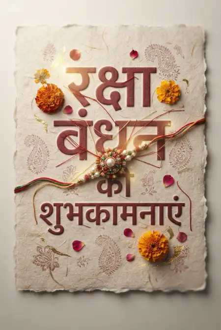 Free Silk Rakhi Thread Formed Raksha Bandhan Hindi Typography Poster Image Download