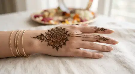 simple and beautiful karwa chauth mehndi design