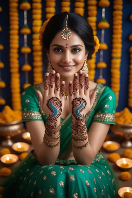 Simple Hariyali Teej Mehndi Design For Beginners - Free Hariyali Teej Mehndi Design Download
