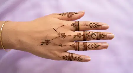 simple karwa chauth mehndi design for fingers