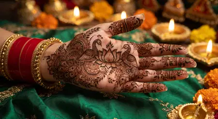 simple karwa chauth mehndi design for women