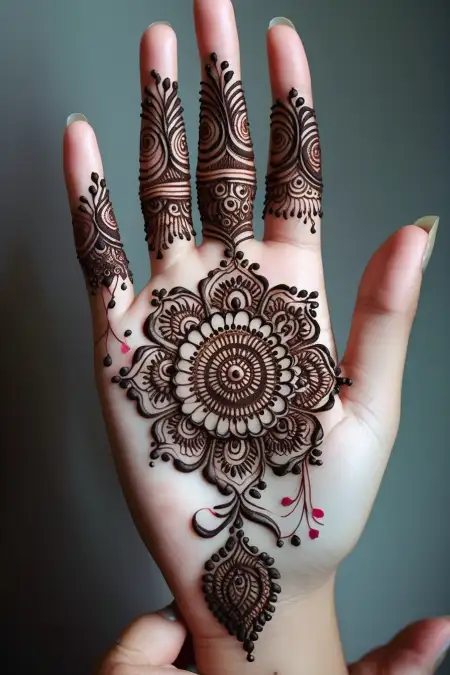 Simple Mehndi Design For Sawan Somwar - Free Sawan Somwari Mehndi Design Download