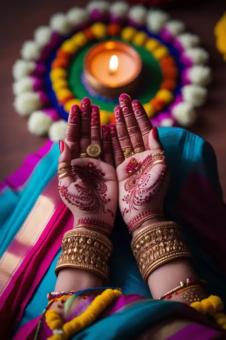 Simple Round Tikki Mehndi For Teej - Free Hariyali Teej Mehndi Design Download