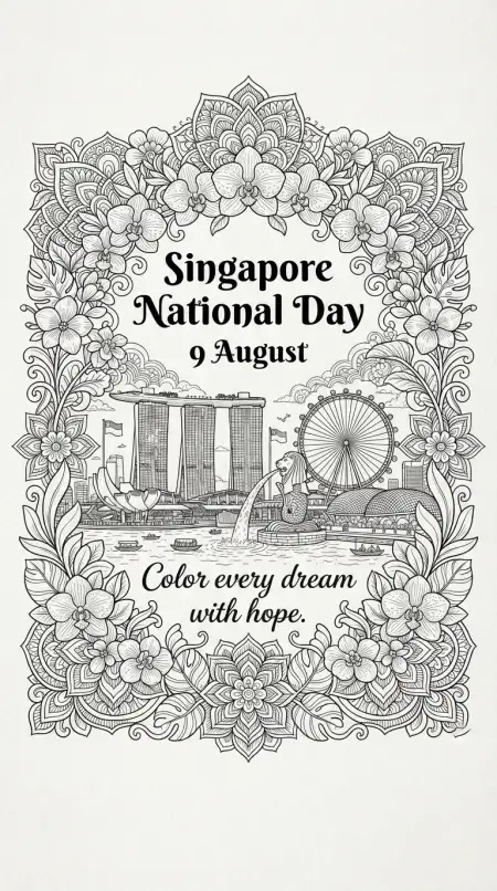 Singapore National Day 2026 Coloring Pages Free - Free Singapore National Day 2026 Download