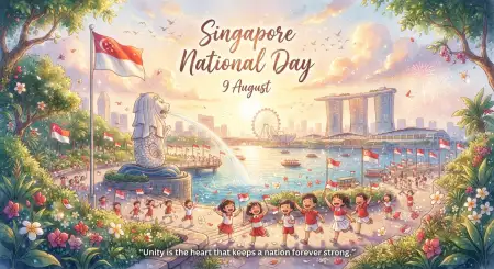 Singapore National Day 2026 Flag Background Png - Free Singapore National Day 2026 Download