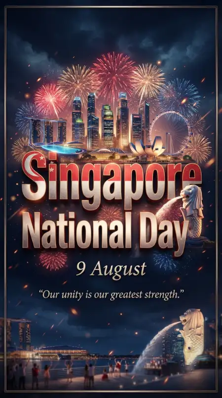 Singapore National Day 2026 Typography Poster - Free Singapore National Day 2026 Download
