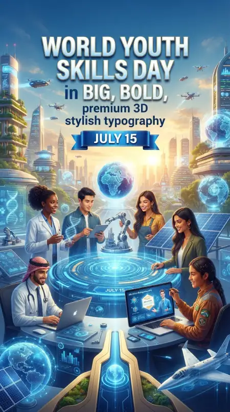 Skill Development Workshop Poster - Free World Youth Skills Day 2026 Download