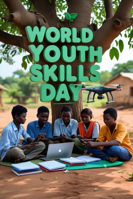 Skills Day Drawing Image For Students - Free World Youth Skills Day Download