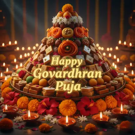 Slow-motion Style Image Of Fire Sparks During Aarti - Free Happy Govardhan Puja 2025 Download