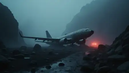 Small Aircraft Crash In Mountain Background - Free Background Download