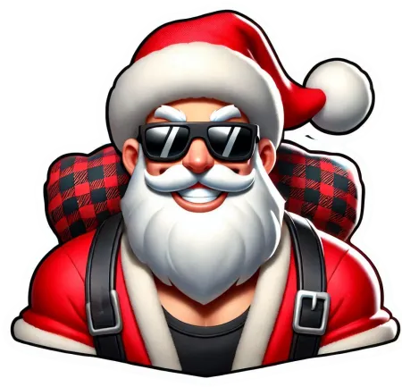 smiling santa claus png with snowy background