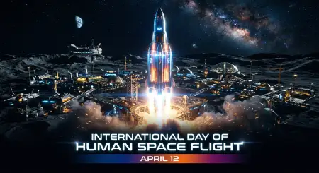 Space Day Viral Poster Design 2026 - Free International Day Of Human Space Flight 2026 Download