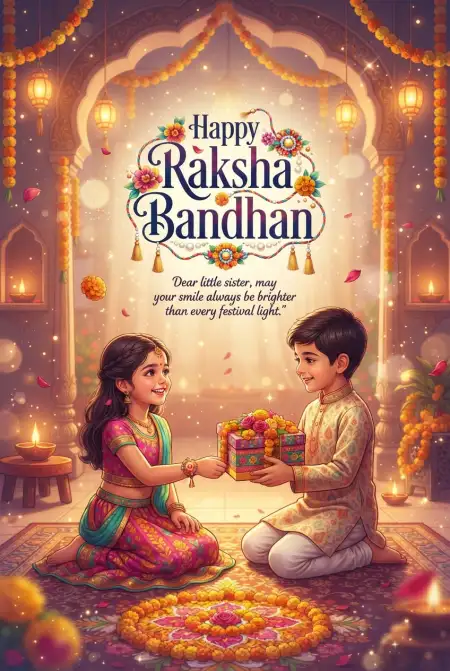 Free Special Raksha Bandhan Wishes For Little Siblings Image Download