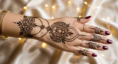 stylish arabic karwa chauth mehndi design