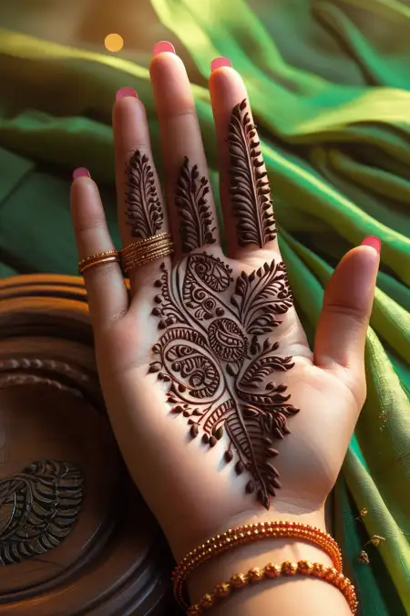 Stylish Arabic Mehndi Design For Hariyali Teej - Free Hariyali Teej Mehndi Design Download