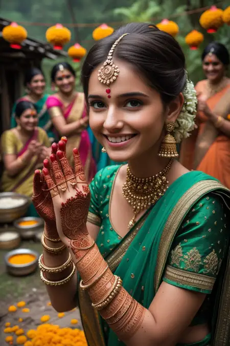 Stylish Finger Mehndi For Teej Celebration - Free Hariyali Teej Mehndi Design Download