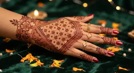 stylish karwa chauth mehndi design 2026