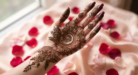 stylish karwa chauth mehndi design for back hand