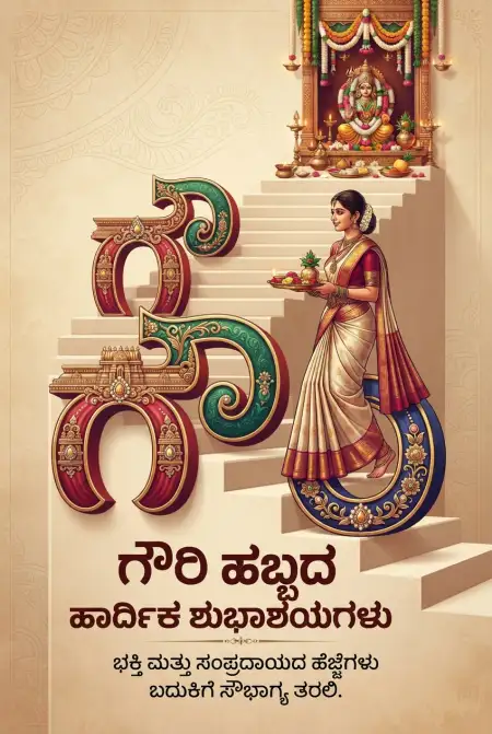 swarna gowri habba wishes in kannada 2026 - Happy Gauri Habba Wishes 2026