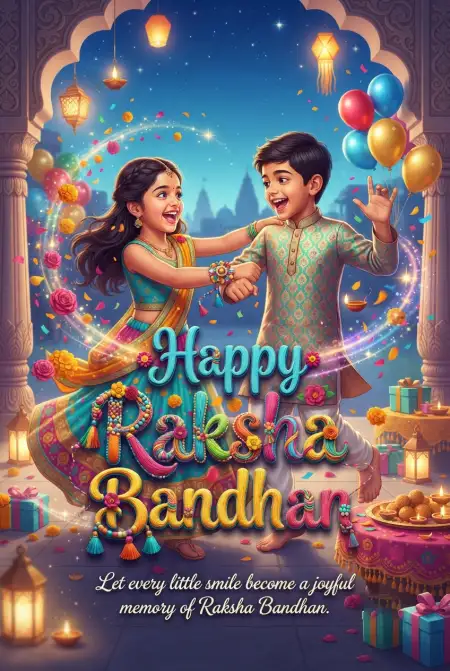 sweet brother sister rakhi wishes for kids
