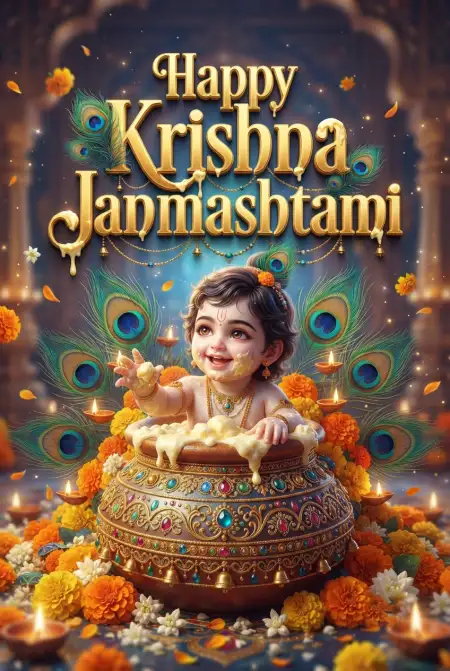 Sweet Happy Krishna Janmashtami Greetings - Free Happy Krishna Janmashtami Greetings Download
