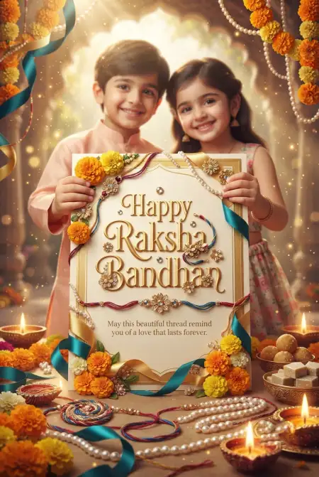 Sweet Rakhi Greetings For Cute Brother And Sister - Free Happy Raksha Bandhan Greetings Download
