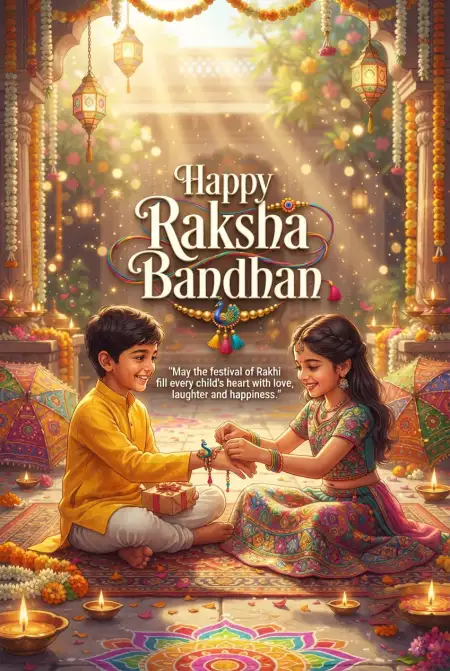 Free Sweet Rakhi Messages For Children Image Download
